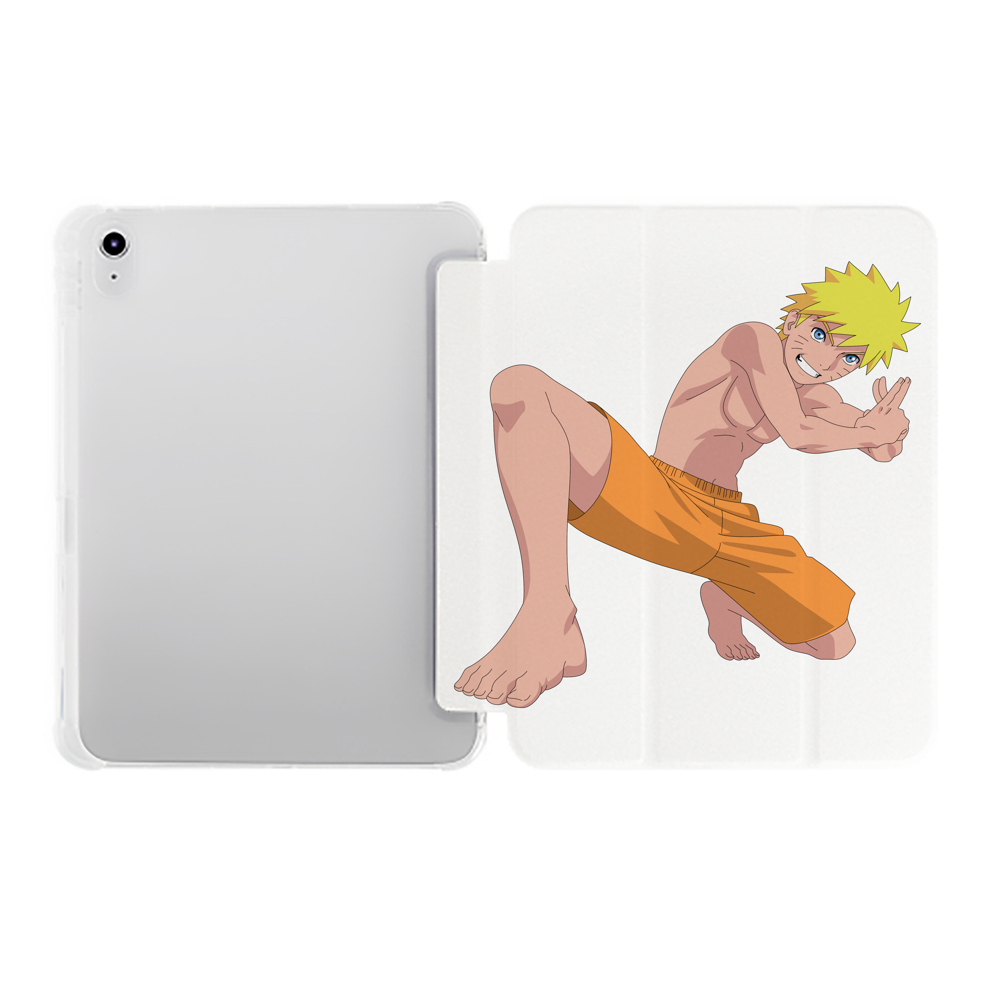 （画像用） NARUTO -ナルト- うずまき ナルト Uzumaki Naruto IPad ケース ペン収納付き 三つ折りスタンド PUレザー×シリコン 対応機種9.5/10.5/10.9インチ